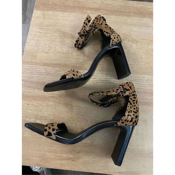 Rag & Bone Ellis Cheetah Print Animal Print Sandals Block Heels Sz 37.5, MP $425 - Picture 9 of 11